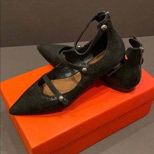 Donald J Pliner Perez-QK Black Streak Suede Flats